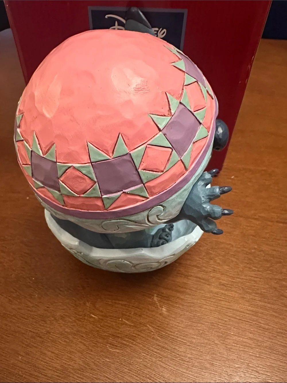 Jim Shore Disney An Alien Harched! Stitch Figure with Pink Patterned Egg